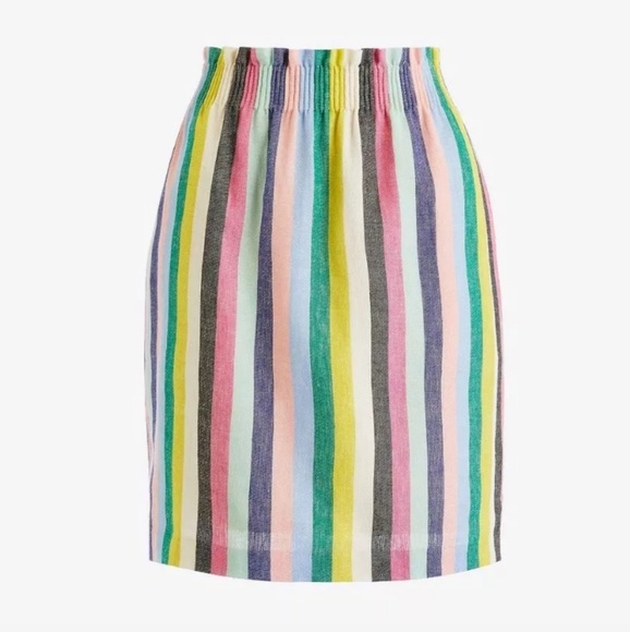 Jcrew Mixed Striped Paper Bag Skirt Size 4 - Picture 2 of 5